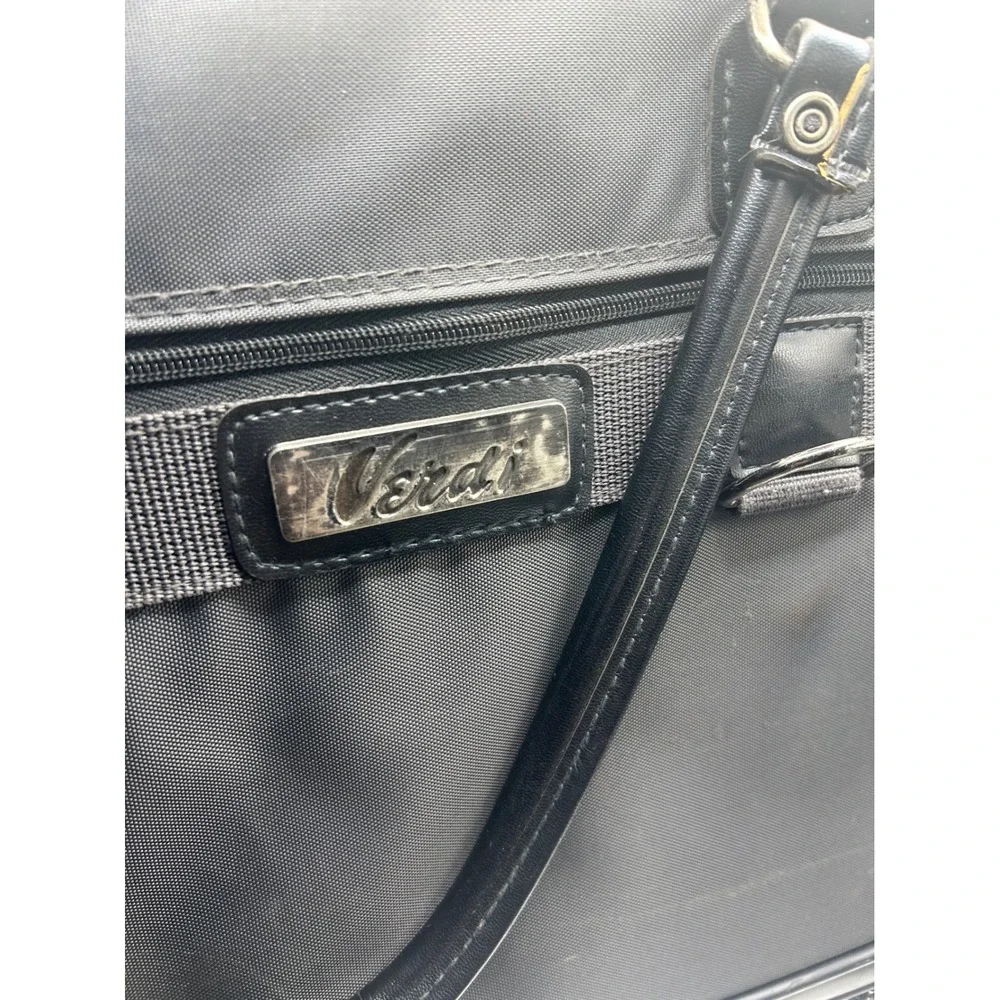 Verdi Black Nylon Briefcase Laptop Bag Professional Business Messenger Tote